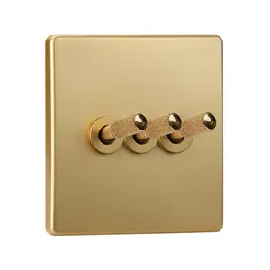 Home Use Nordic Minimalist Brass Lever Electrical Wall Electric Light Switch Panel Toggle Wall Switch And Socket