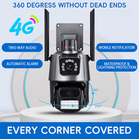 Caméra de surveillance extérieure intelligente P11 1080P à double vue WiFi/4G avec interphone vocal, double objectif, vision nocturne infrarouge et panoramique 360°