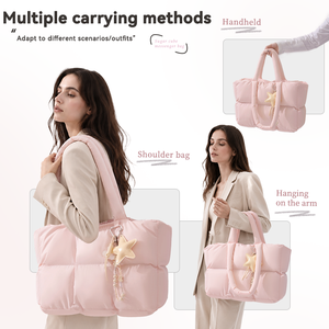 Women's Open Closure Nylon Versatile Tote Bag Outdoor Travel Backpack Ladies Shopping Bag