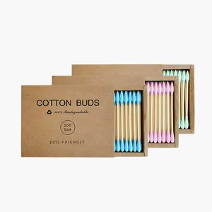 500 pezzi di cotone di alta qualità cotton fioc eco-friendly vendita di cotton fioc di bambù per uso domestico