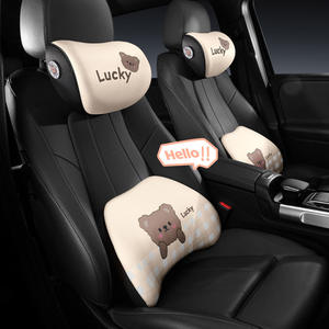 Cojín Ergonómico de Espuma Viscoelástica para Reposacabezas y Soporte Lumbar Lucky Car, Forma Oblonga, para Cuello/Cintura, Uso en Todas las Estaciones, Par para Asiento de Conducción - Product Image 3