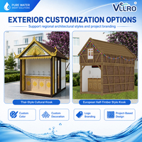Kiosque d'eau public extérieur en acier inoxydable 304 avec système de filtration multi-étapes pour entrepreneurs en services d'eau