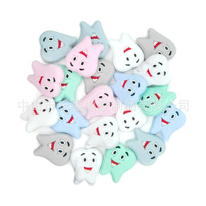 Perles de dentition en silicone en forme de dents pour bébés de 0 à 24 mois, jouet doux unisexe - Product Image 1