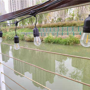 Cadena de luz de ahorro de energía impermeable para exteriores S14 bombillas <span class=keywords><strong>LED</strong></span> transparentes festón Camping Navidad OutdoorHeavy Duty <span class=keywords><strong>Light</strong></span> String - Product Image 1