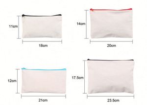 Custom Blank Cotton Canvas DIY Craft Zipper Bags Pouches Pencil Case for Makeup Cosmetic <b>Toiletry</b> Stationary <b>Storage</b> - Product Image 5