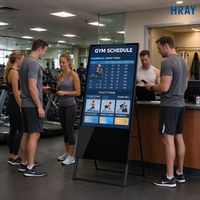 HRAY 32 İnç Yüksek Parlaklıklı A-Çerçeve Ekran, Fitness Kulübü İç Mekan İçerik Yayını için U Disk Oynatma Fonksiyonlu, OEM ODM Desteği