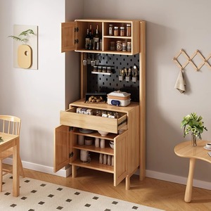 Solid Wood <b>Sideboard</b> With Pegboard <b>Storage</b> 900mm High Multifunctional Kitchen Cabinet For Dining Room - Product Image 1