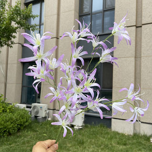 New Flame <b>Artificial</b> Silk Lily Multi-Headed <b>Flower</b> Wedding Home Decor Floral <b>Arrangement</b> Sayuri Variety - Product Image 4