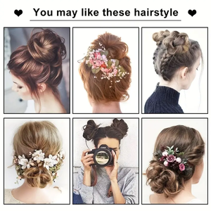 Extensions capillaires synthétiques en chignon désordonné pour femmes, avec élastique, pour coiffures relevées et queues de cheval, type chignon donut désordonné, vente en gros - Product Image 5