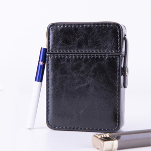 Étui à <span class=keywords><strong>cigarettes</strong></span> rectangulaire en cuir PU de luxe Yamo, ouverture à boucle, briquet intégré pour 20 <span class=keywords><strong>cigarettes</strong></span>, design portable pour hommes - Product Image 4