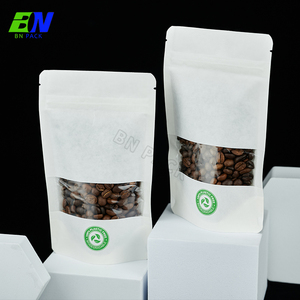 Food Safe Biodegradable Kraft Paper Stand up Bag for Coffee Bean Nut Tea and <strong>Flavored</strong> Tea Food Storage - Product Image 5