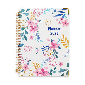 Bonne qualité <span class=keywords><strong>2022</strong></span> 2023 impression personnalisée A5 couverture rigide or spirale quotidien hebdomadaire mensuel planificateur carnet de notes - Product Image 5