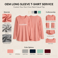 T-shirts à manches longues pour femmes, hauts basiques, chemisiers décontractés et professionnels, t-shirts amples et tendance en tissu extensible avec impression de logo personnalisé