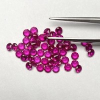 Ovale directement de l'usine # 3 pierres précieuses de corindon rouge en vrac, synthétiques de haute qualité, polies, à facettes superposées, créées en laboratoire, vente en gros