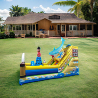 Le plus récent château plein d'entrain gonflable de bâche de PVC de videur de pirate unisexe combiné avec l'expédition de mer de glissière et d'escalade de mer