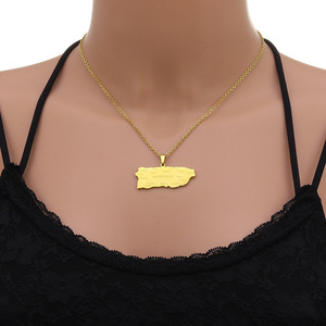 Collar <span class=keywords><strong>de</strong></span> acero inoxidable Chapado en PVD <span class=keywords><strong>para</strong></span> mujer, <span class=keywords><strong>de</strong></span> <span class=keywords><strong>oro</strong></span> <span class=keywords><strong>de</strong></span> 18K, <span class=keywords><strong>de</strong></span> alta calidad, con mapa <span class=keywords><strong>de</strong></span> <span class=keywords><strong>Puerto</strong></span> <span class=keywords><strong>Rico</strong></span>, joyería - Product Image 6