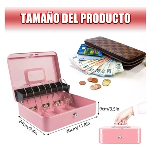กล่องเงินโลหะพร้อมกุญแจ 2 ดอก จัดเก็บเงินและบัตรได้อย่างปลอดภัย ขนาดเล็ก - Product Image 4
