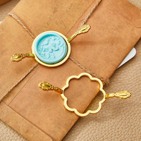 Moule à sceau de cire personnalisé en métal, motif cercle floral, pour la création de bijoux faits main DIY et la façonnage de bagues