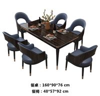 Ensemble de table à manger rectangulaire de haute qualité avec longue banquette, 4/6/8/10 chaises, meubles, ensemble de table à manger de luxe