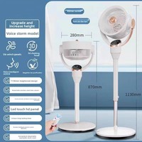 Ventilateur de circulation d'air intelligent Ventilateur électrique domestique à ions négatifs pivotant 3D Ventilateur de sol mécanique monté sur pied