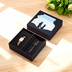 Custom logo Printing Cardboard square Luxury Jewelry Packaging <strong>Watch</strong> Bracelet Red Envelope Card Gift Box <strong>Set</strong> of Paper Boxes - Product Image 4