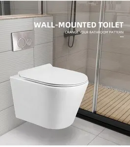 Vaso sanitário moderno de parede sem aro padrão europeu