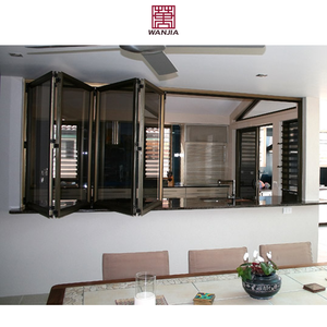 WANJIA Servicio comercial Ventanas plegables Doble acristalamiento Acordeón Bi Ventana plegable - Product Image 3