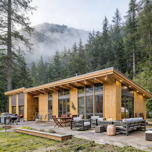 Petite Villa Préfabriquée de Luxe Rustique en Acier, Appartement, Maison, 2 Chambres, 3 Salles de Bain, Conception pour Hôtels - Product Image 1