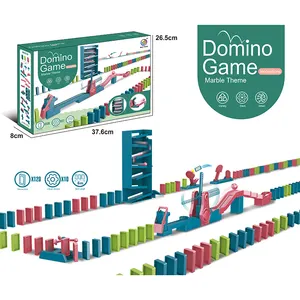 Nieuwe Aankomst Diy Tracking Dominostenen Spel Speelgoed Bouwen Bakstenen Rollende Ballen Domino Blokken Speelgoed Educatief