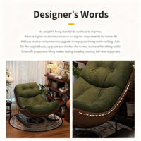 Fauteuil à bascule moderne en métal pour adulte, fauteuil inclinable de loisirs, canapé paresseux en tissu pour salon, appartement, bureau à domicile, balcon
