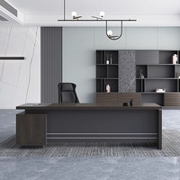 Mobilier de bureau moderne et luxueux Table d'ordinateur en Mdf en forme de L pour le PDG et le patron