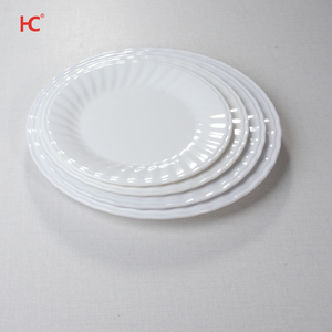 للاستخدام المنزلي من الدرجة الغذائية للمطعم منقط للزهور أنيق ناعم أبيض أواني طعام طقم عشاء كوب ملاعق صينية أطباق ميلامين - Product Image 6