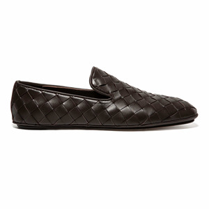 Zapatillas de Cuero Genuino Intrecciato Talla Grande 47, Unisex, para Mujer, Estilo Slip-on, Zapatos de Vestir para Hombre, Zapatos de Boda Marrones, Mocasines de Cuero para Hombre - Product Image 4