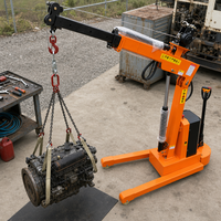 Grue mobile électrique complète de 2 tonnes à commande directe d'usine, grue d'atelier hydraulique non rotative avec flèche télescopique de 5,0 m, équipement de levage