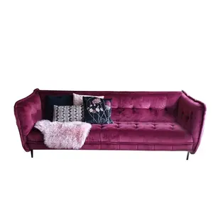 Лидер продаж от производителя, новый дизайн, диван chesterfield, Новый дизайн 2013, современный ярко-розовый бархатный диван chesterfield, Продажа онлайн