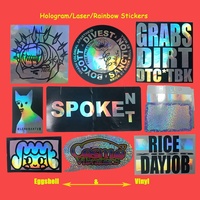 Feuille d'autocollants de coquille d'oeuf destructibles personnalisés Oem /odm autocollant en vinyle de logo personnalisé autocollant décoratif étanche UV
