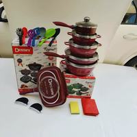 Ensemble de casseroles et poêles en gros, 23 pièces, antiadhésif, en granit, pour cuisine, ustensiles de cuisson en aluminium