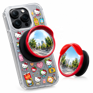 Support pliable décoratif pour téléphone avec miroir convexe et support de doigt pour selfies, vlogs et photographie - Product Image 1