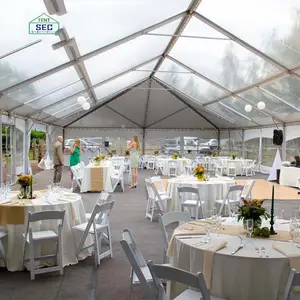 Grandi tende per feste di matrimonio in PVC resistente ai raggi UV con rivestimento decorativo per esterni per eventi 150 persone