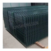 Cercado de malla de alambre soldado, curvado, 3D, recubierto de polvo, poste cuadrado, Color verde, gran oferta