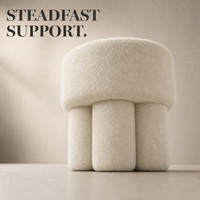 Pouf Minimaliste Gain de Place avec Surface Bouclé, Mini Tabouret Champignon pour Zone de Détente Moderne à Domicile