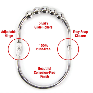 Bộ 12 Thanh Treo Rèm Tắm Bằng Thép Không Gỉ, Chống Gỉ, Mạ Crôm Bóng, Xingda - Product Image 2