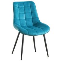 Fabriek Directe Verkoop Hoge Kwaliteit Nordic Fluwelen Eetkamerstoelen Met Metalen Poten Armloze Scandinavische Eetkamerstoel