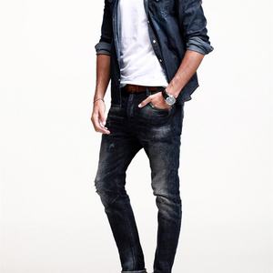 Wholesale Western Casual Long Sleeve Coats Solid Regular Fit Denim Cotton Leisure <b>Jacket</b> <b>Men's</b> T-shirts - Product Image 4