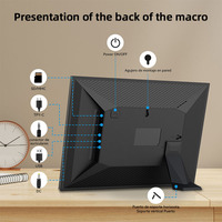 Marco de Fotos Digital HD de 15.6 Pulgadas con Pantalla Táctil IPS y WiFi, Compatible con MP4/MP3, Decoración del Hogar y Montaje en Pared