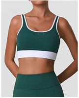 Soutien-gorge de sport grande taille à blocs de couleur personnalisés, forme en U sur le devant, séchage rapide pour femmes