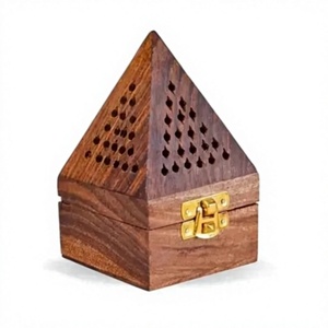 Brûleur de Bakhoor artisanal en forme de pyramide, parfum étoile d'anis, en bois de manguier, style arabe, diffuseur d'aromathérapie - Product Image 1