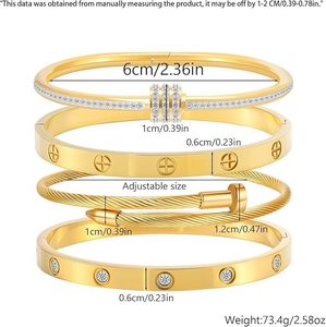 <span class=keywords><strong>Bracelet</strong></span> en <span class=keywords><strong>acier</strong></span> <span class=keywords><strong>inoxydable</strong></span> plaqué or 18 carats, motif fleur, étanche, anti-décoloration, serti de diamants, trèfle à quatre feuilles étoilé, bijoux pour femmes - Product Image 2