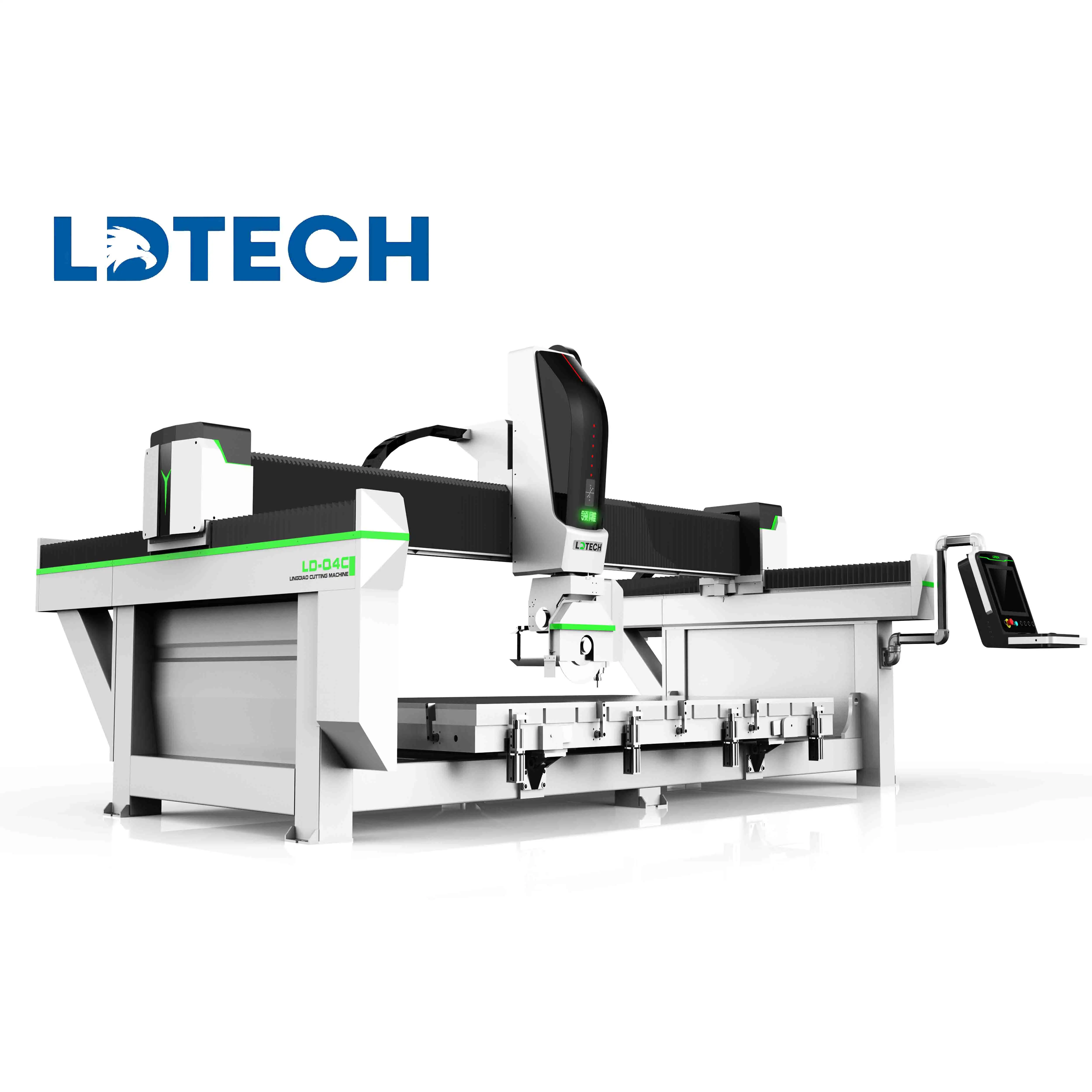 LDTech 3 4 5 ציר גשר מסור אבן CNC מכונת חיתוך קוורץ שיש לוחות גרניט חיתוך CNC נתב