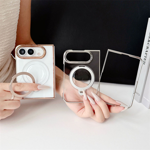 เคส iPhone Ultra หรูหรา โปร่งใส พร้อมแม่เหล็กและขาตั้ง เคสสำหรับ iPhone 18 Fold  แบบเคลือบเงา  ฝาหลังใส - Product Image 3